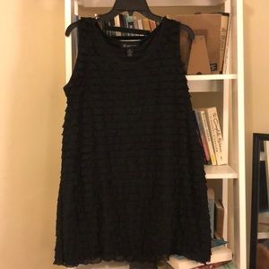 Black ruffled mini dress